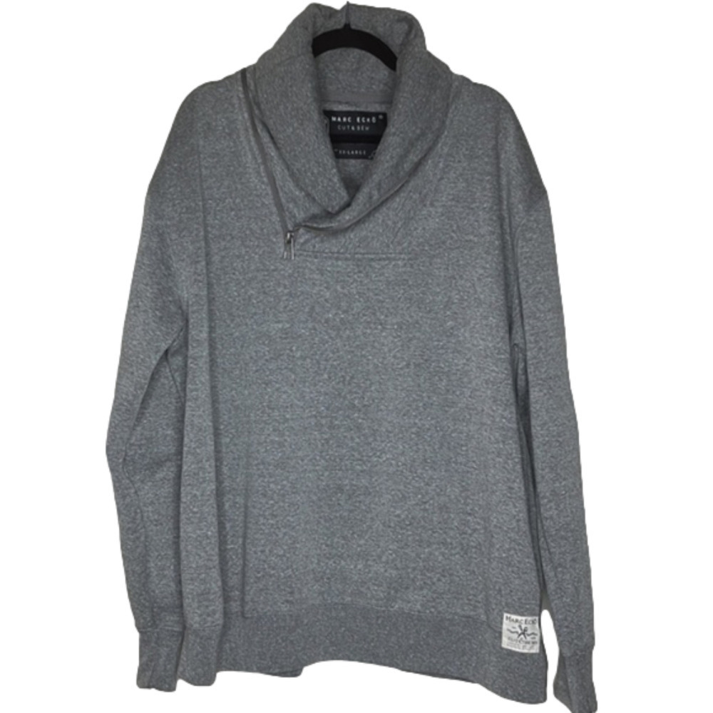 MARC ECKO mens sweatshirt, gray, 1/4 zip, in very good condition, XXL